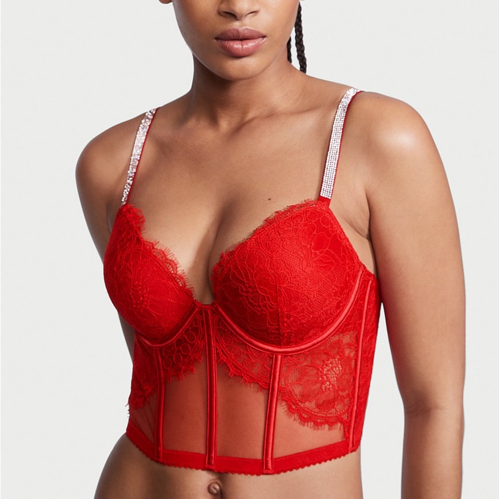 NWT Victoria’s Secret corset top in RED 32D - Picture 1 of 9